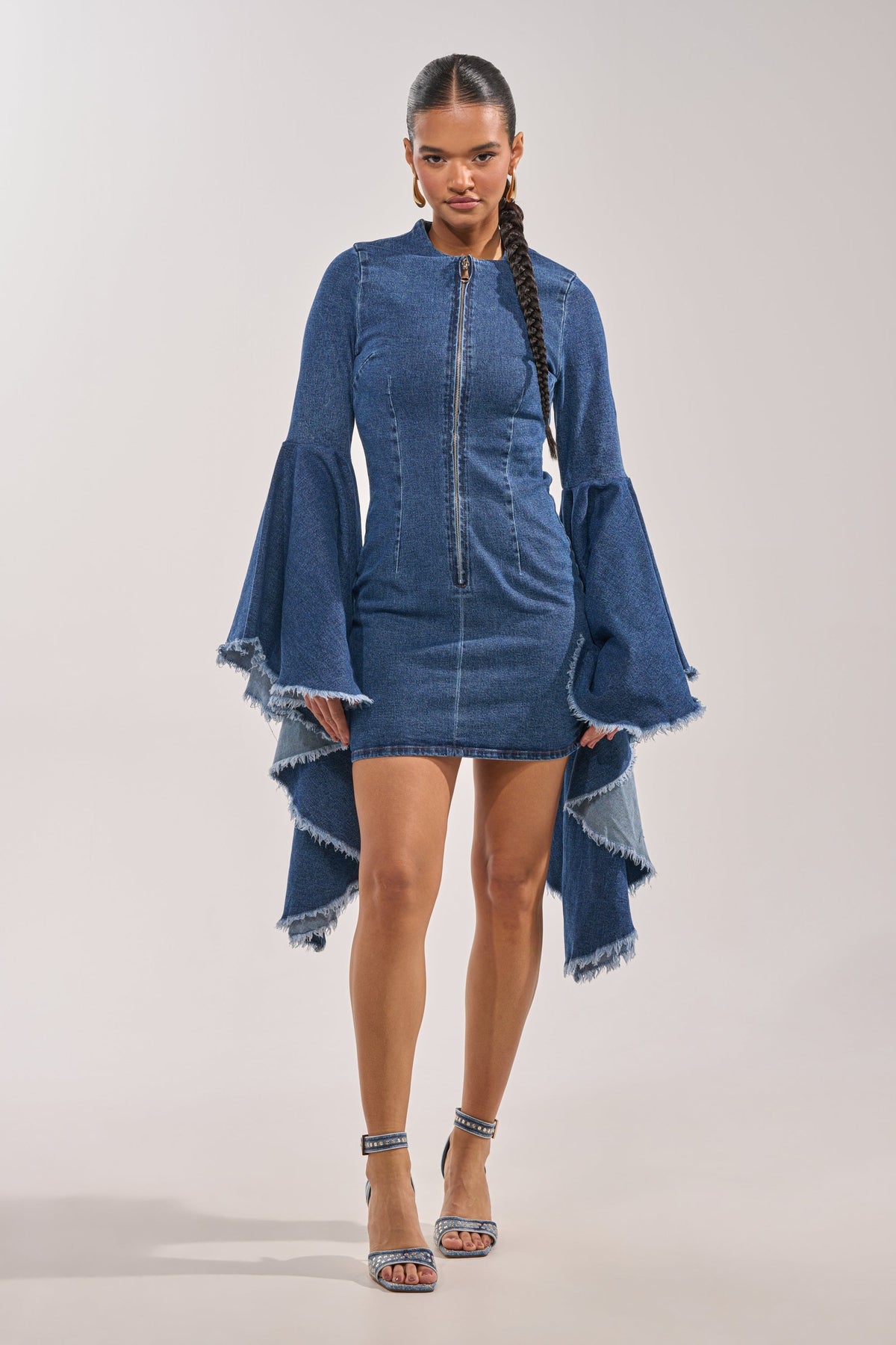 WALK IN THE PARK DENIM MINI DRESS