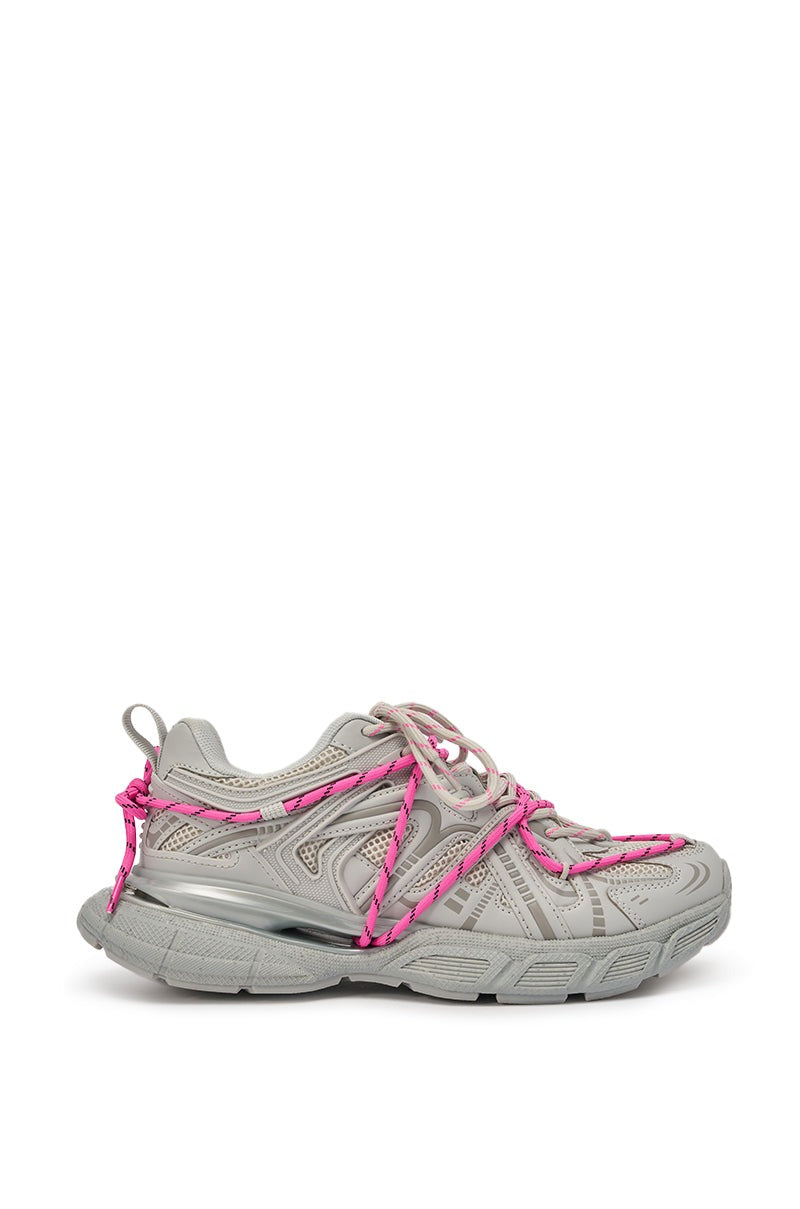 AZALEA WANG SATINE GREY LACE UP SNEAKER