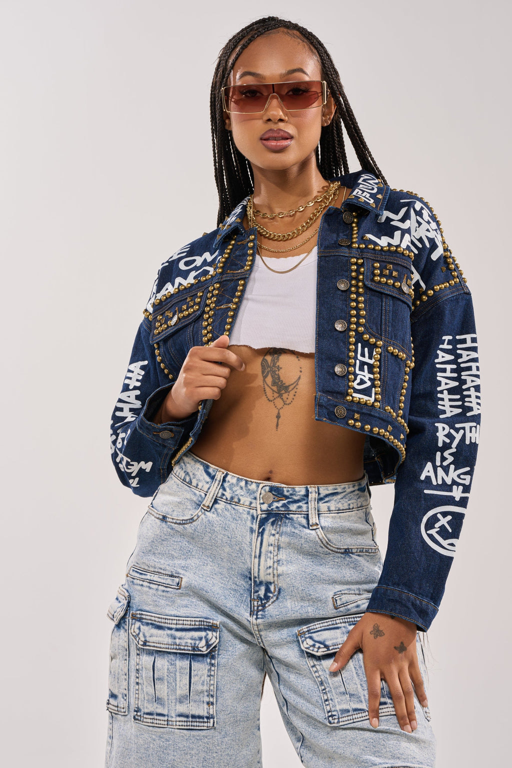 RHYTHM OF THE NIGHT DENIM JACKET IN DARK BLUE