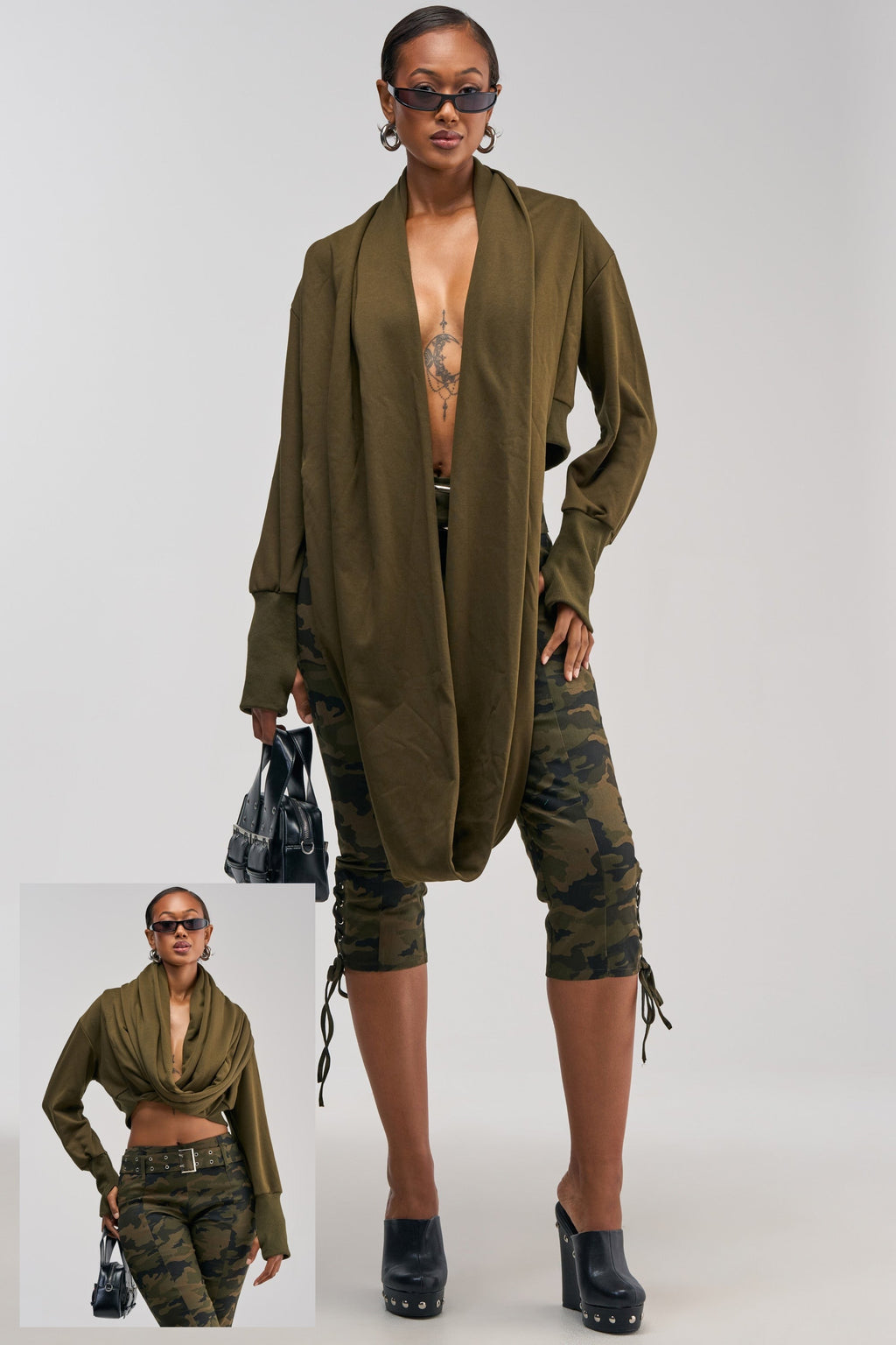 JUST TOO COOL FOR YOU SWEATSHIRT IN OLIVE