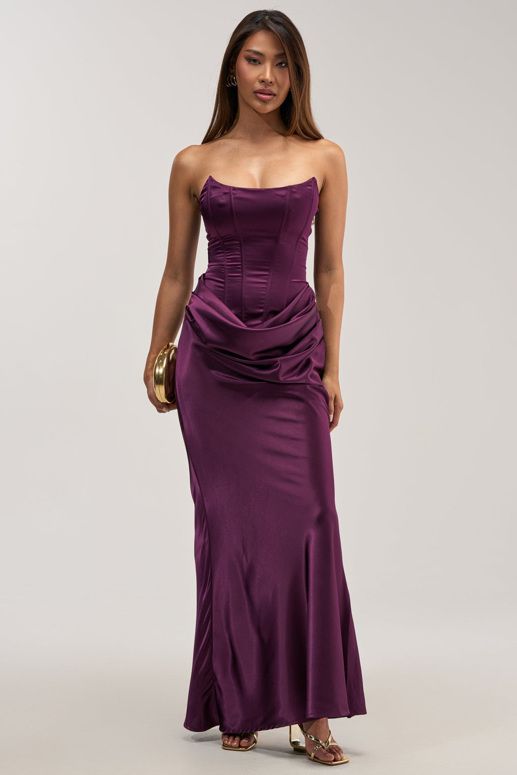 HIGH STAKES SATIN MAXI DRESS