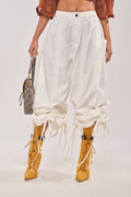 DRAMA RUCHED JOGGER IN WHITE