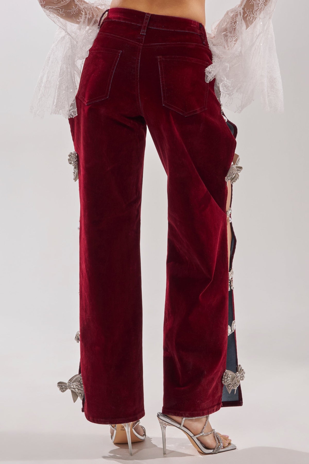 COVERED IN DIAMONDS RELAXED VELVET DENIM
