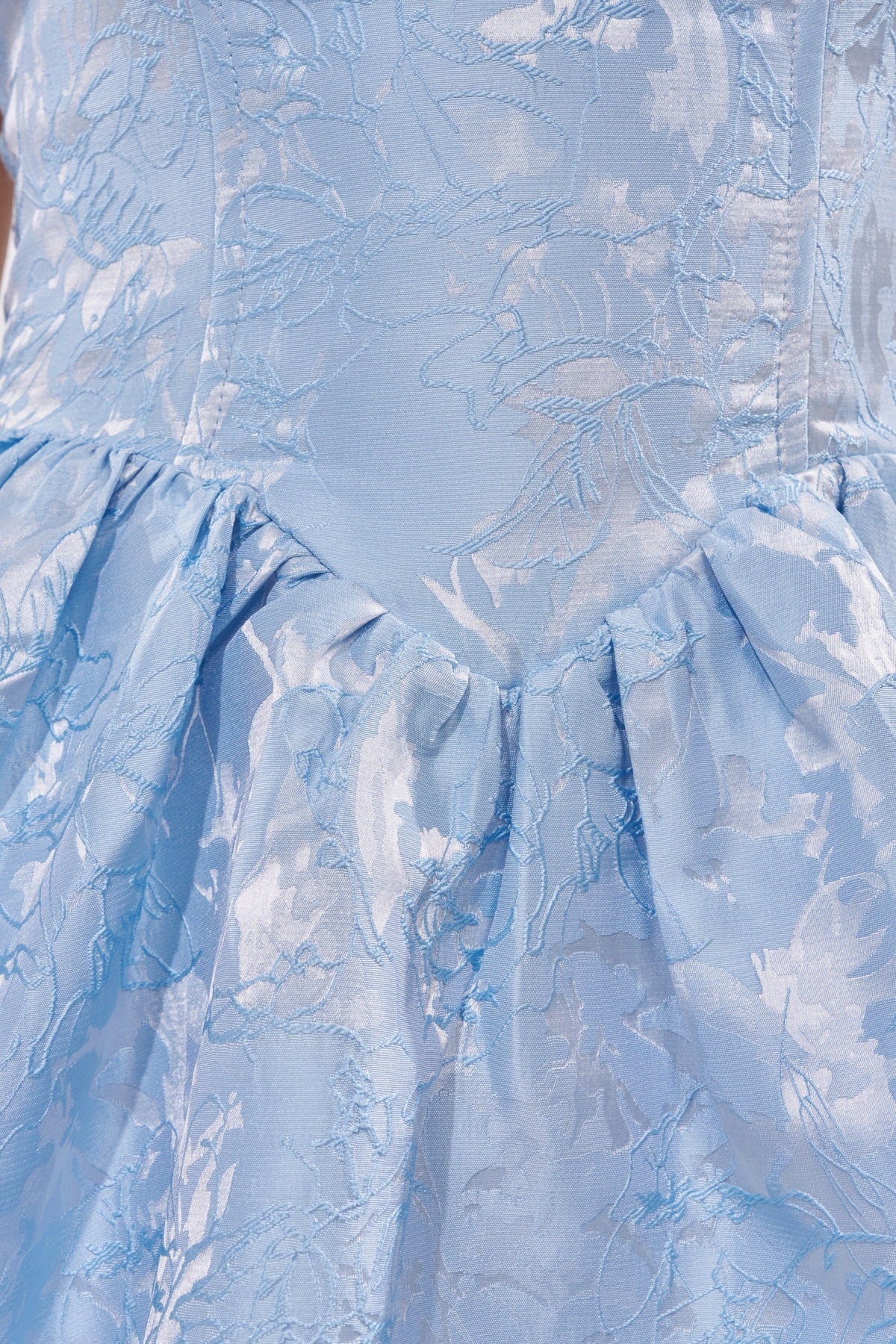 BRINA BROCADE MINI DRESS IN BLUE