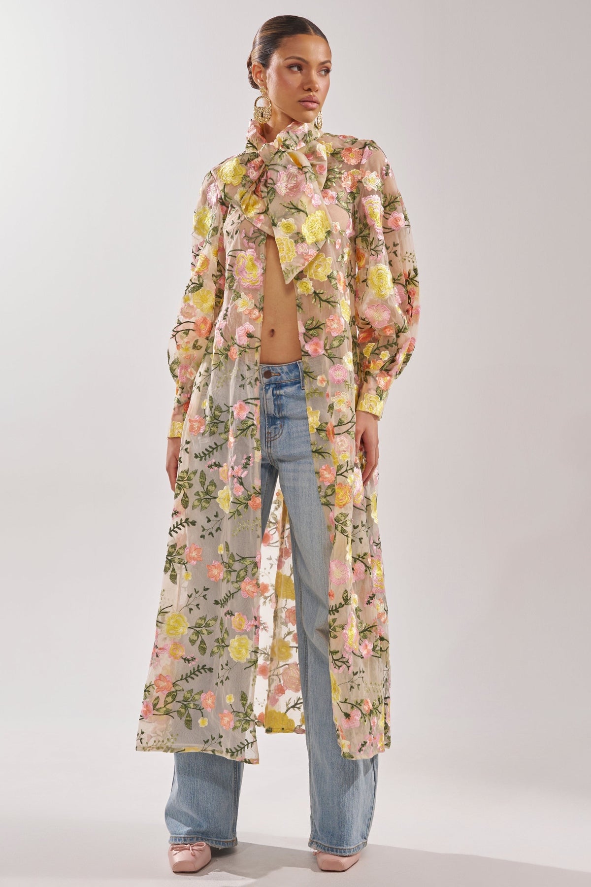 BOUQUET DREAMS FLORAL TULLE DUSTER
